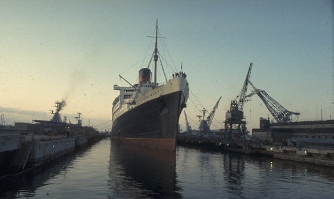 Ship entering dock