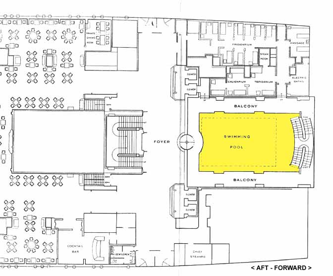 Map of Pool Area on Ship