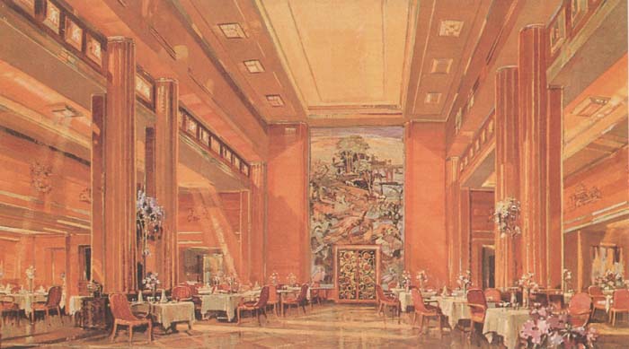 The First Class Dining Room, Queen Mary Ship Dining Room